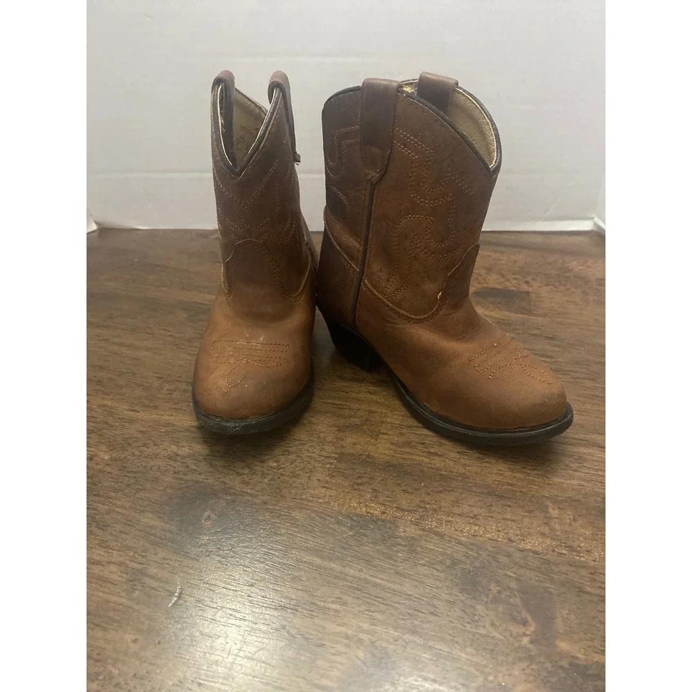 Smoky Mountain Boots Kids Brown Leather Western Cowboy Boots Style 3034T 7.5 D
